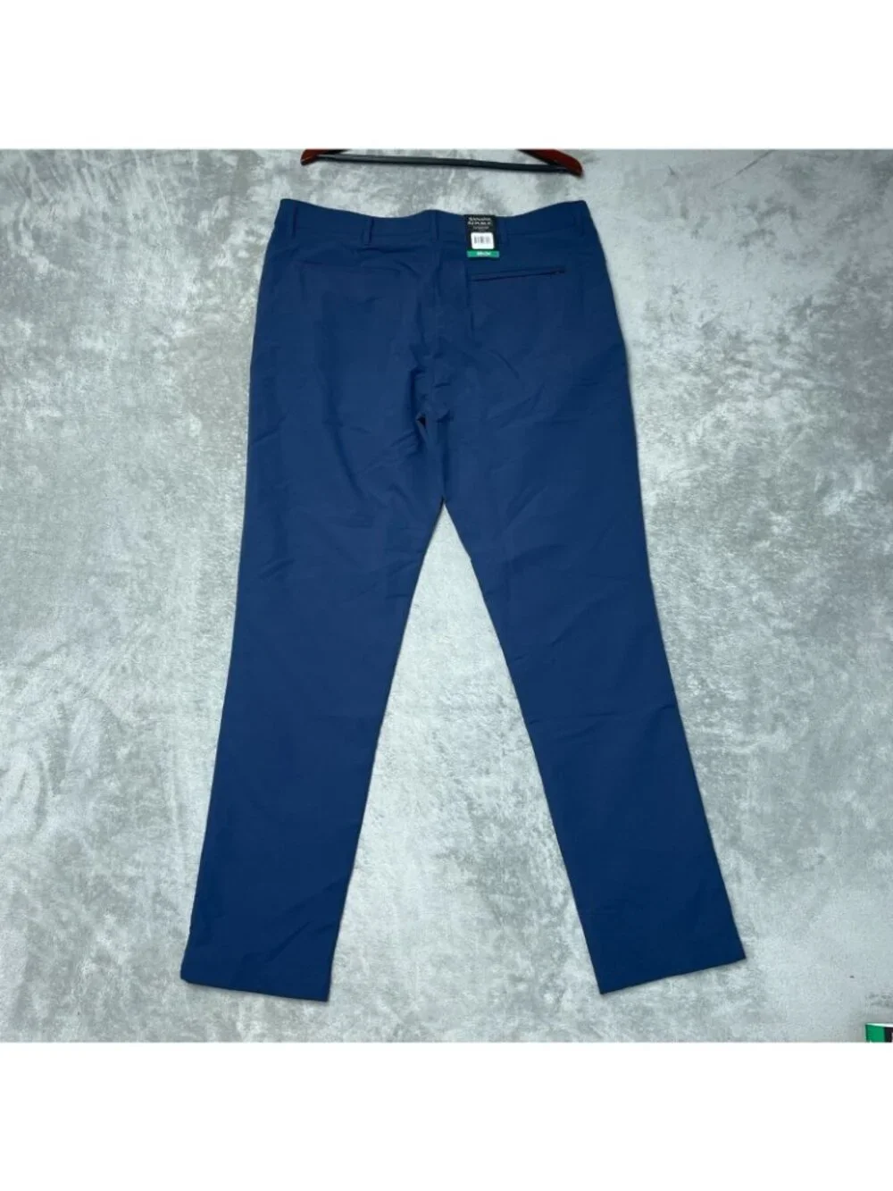NWT Banana Republic Men's 38x34 Flat Front Stretch Tech Pants Blue Slim G2175